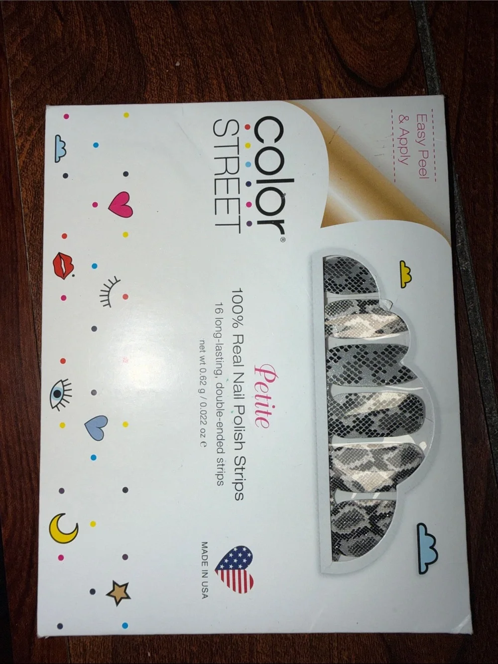 Color Street Nail Strips Trio — Pink Glitter, Silver Snakeskin, Beige Leopard